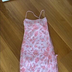 Peppermayo Pink Sequin Floral Dress